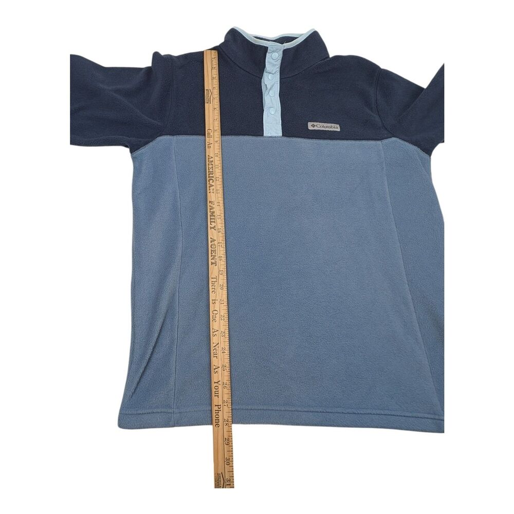 Columbia Oversized Half Snap Fleece Pullover Sweater Blue Sz Medium (Fit L) - Picture 8 of 8